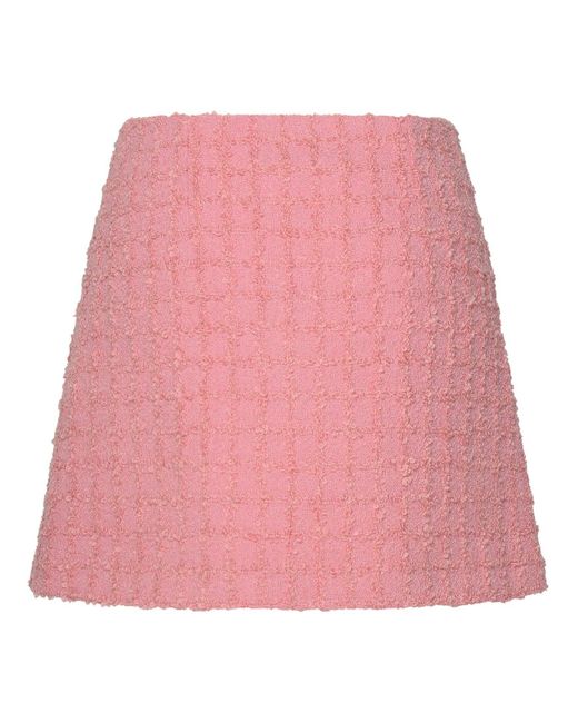 Versace Pink Wrap Skirt In Boucle Tweed