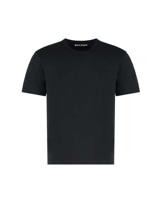 Palm Angels Black Set Of Three Crew Neck T-Shirts Cotton for men