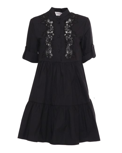 Ermanno Scervino Black Dress With Application