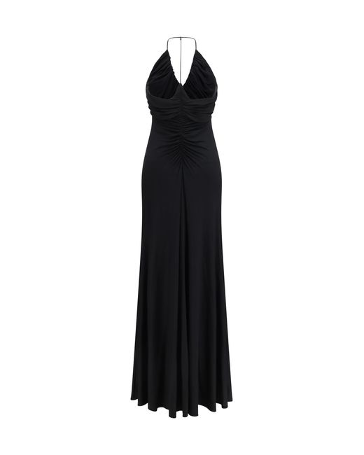 Self-Portrait Black Jersey Long Dress Viscose; Elastane
