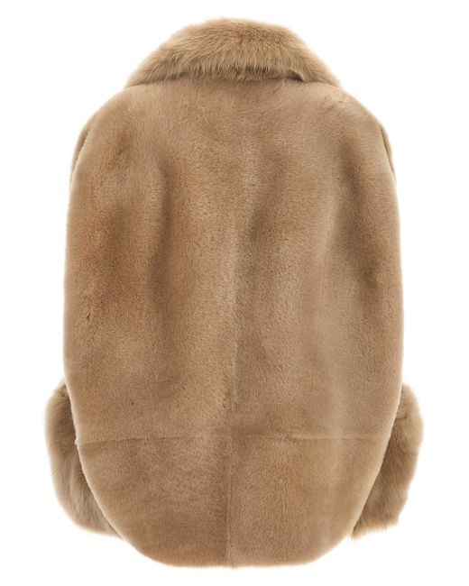 Blancha Brown Lamb Fur Sleeveless Jacket Clothing