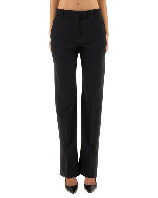 McQueen Women's Black Wool Gabardine Tailored Pants McQueen Women's Black Wool Gabardine Tailored Pants