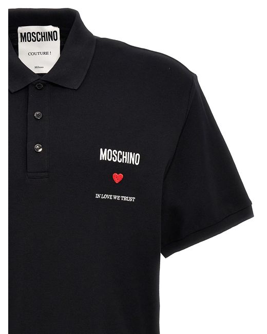 Moschino Black In Love We Trust Polo for men