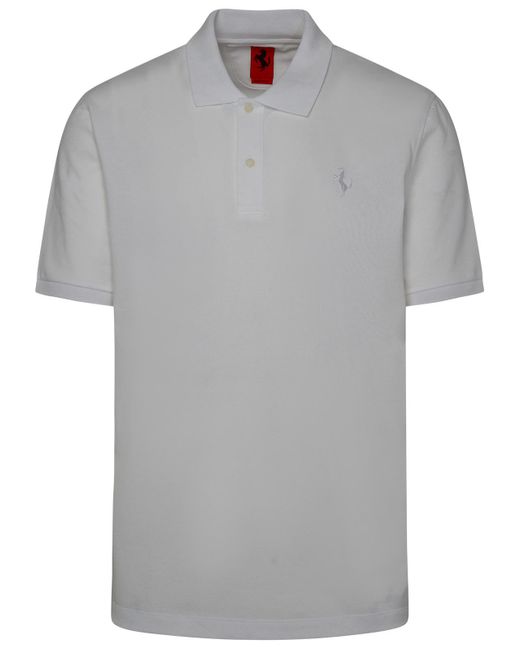 Ferrari Gray Cotton Blend Polo Shirt for men