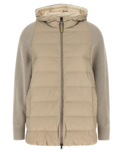 Brunello Cucinelli Natural Polyester Full-Length Jacket Clothing