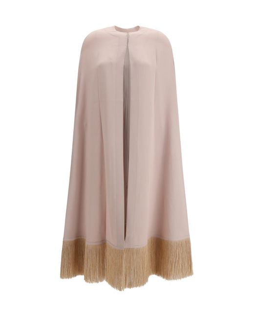 DI STAVNITSER Pink Deco Crepe Cape Viscose; Acetate Coat