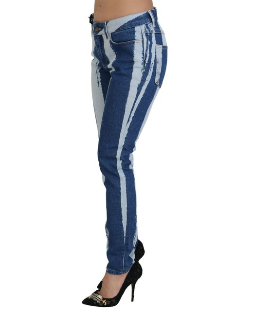 Dolce & Gabbana Blue Sleek Striped Sli Fit Italian Jeans