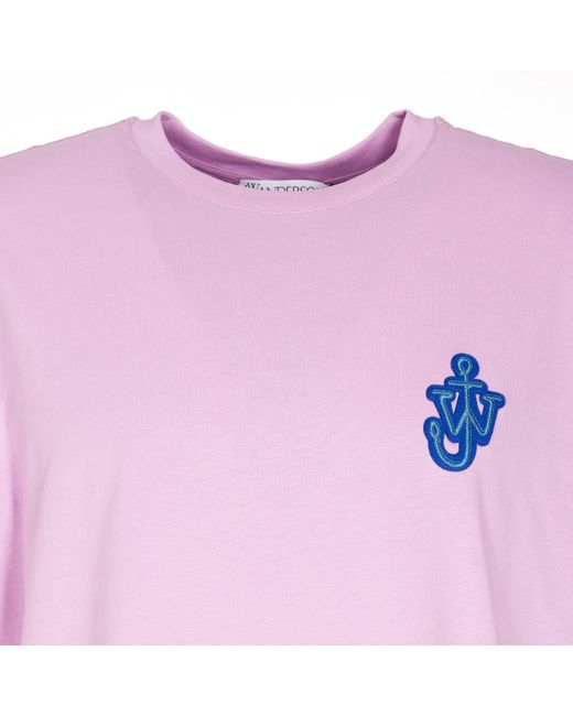 J.W. Anderson Pink Anchor Patch T-shirt for men