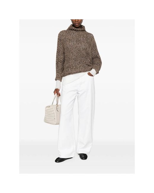 Panicale Brown Sweater Chunky Knit Alpaca Jumpers