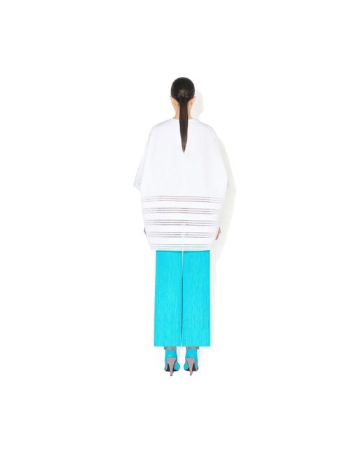 Maison AlaïA White Robe Ronde En Coton Poplin Blanc Dress