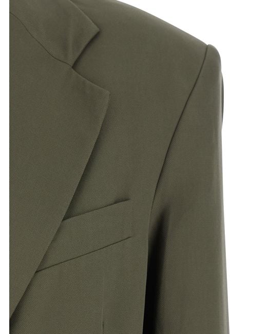 FEDERICA TOSI Green Single-Breasted Jacket With Notched Revers
