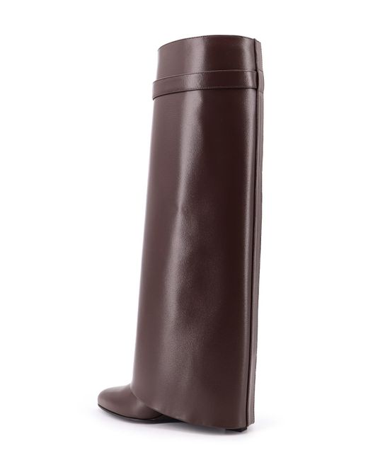 Givenchy Purple Shark Lock Leather Boots