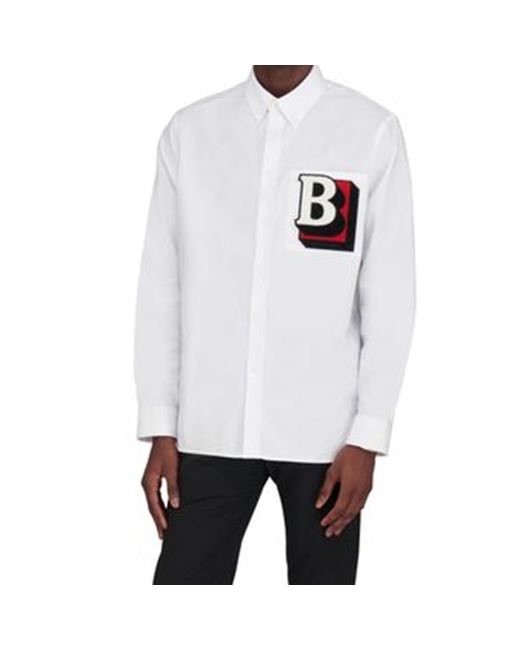 Burberry White Cotton Shirt for men