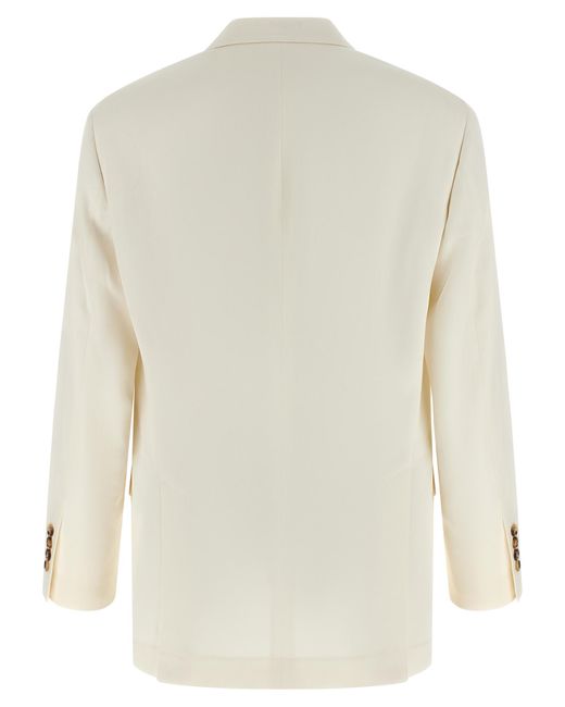 Brunello Cucinelli Natural Silk Blazer Clothing for men