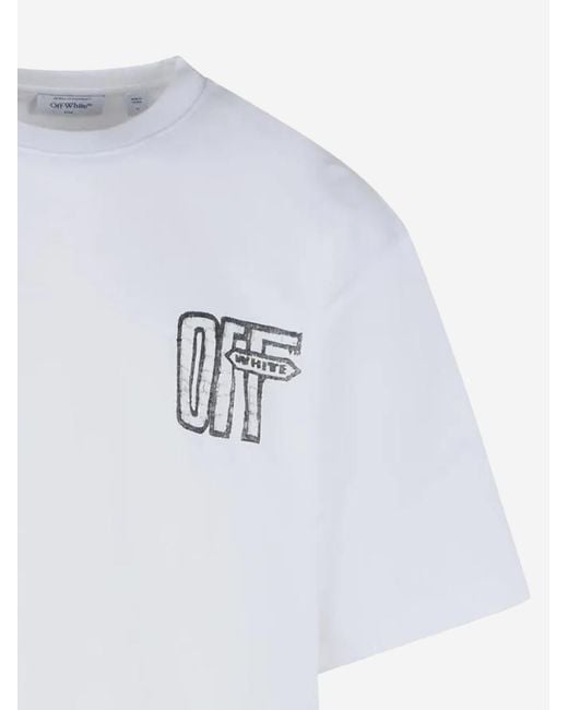 Off-White c/o Virgil Abloh White T-Shirt Motion Arrow Skate Cotton T-Shirts for men