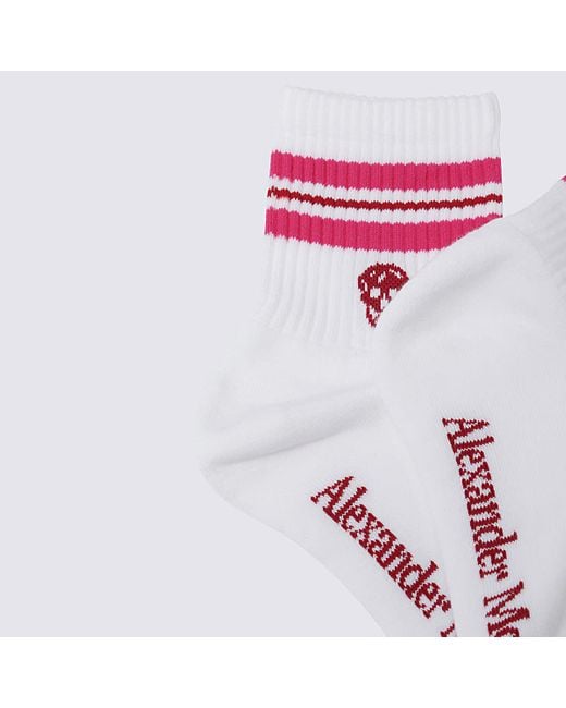 Alexander McQueen White Cotton Blend Socks