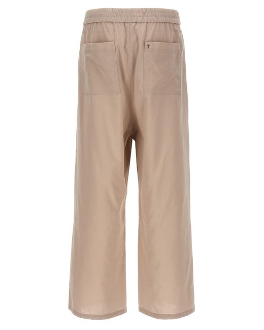 AMI Natural Logo Plaque Trousers for men
