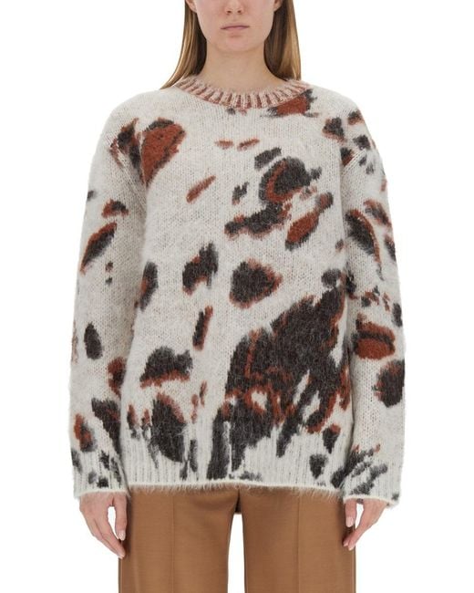 Stella McCartney Gray Spotted Shirt Wool Alpaca Jumpers