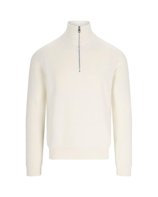 Moncler White High Neck Sweater for men