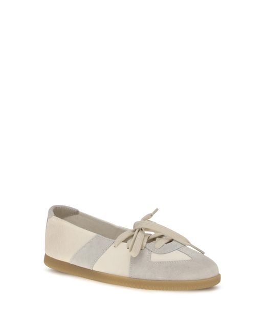 Maison Margiela White Lace-Uo Ballerinas