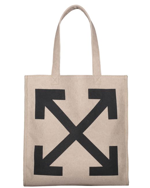 Off-White c/o Virgil Abloh Natural Logo Detail Tote Bag for men