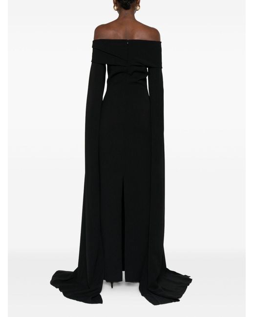 Solace London Black Nuri Midi Dress