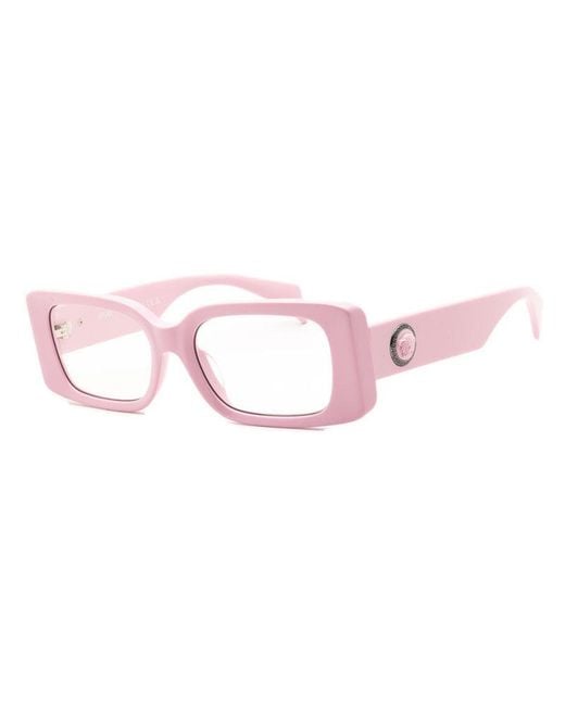 Versace Pink Eyeglasses Rectangle Full Rim, Frame And Clear Demo Lenses Lens Ve3362U5485
