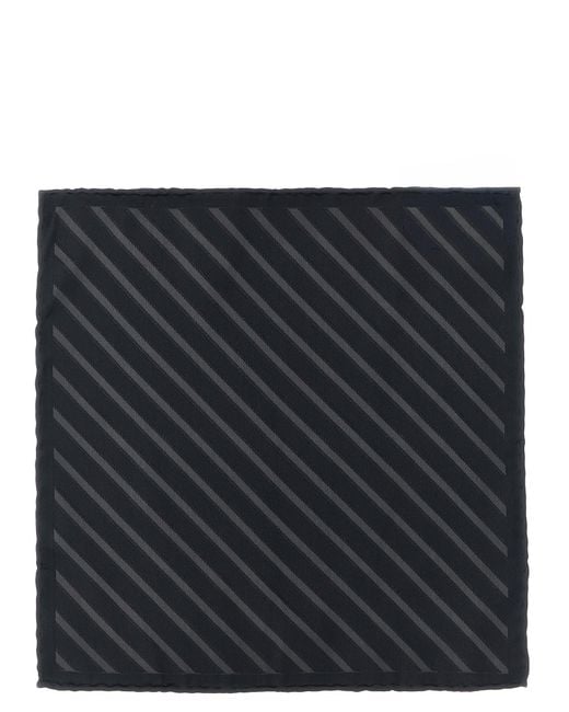 Brunello Cucinelli Black Silk Pocket Square Accessory for men