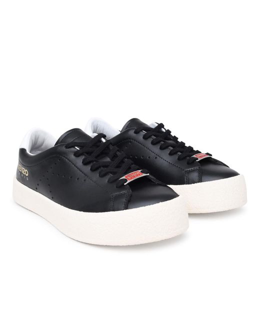 KENZO Black Leather Sneakers