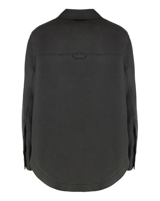 AMI Black Wool Gabardine Coat Virgin Bomber Jackets for men
