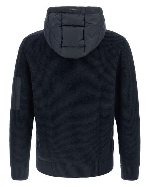 Herno Blue Bi-Material Down Jacket for men