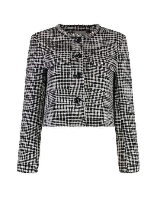 Self-Portrait Black Jacquard Knit Jacket- Polyester