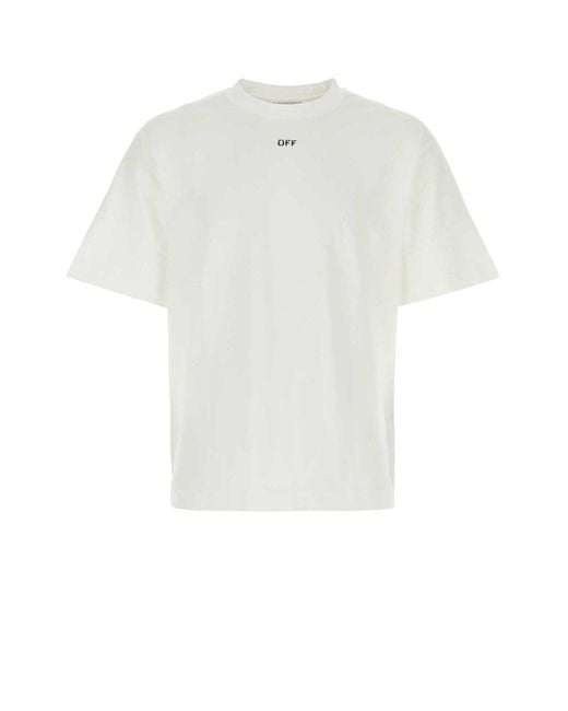Off-White c/o Virgil Abloh White Logo-print Cotton T-shirt for men