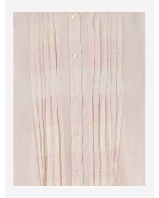 Aspesi Natural Pleat Detail Long Shirt Dress