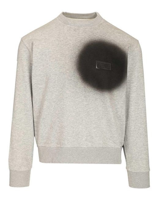 MM6 by Maison Margiela Gray Spray Print Sweatshirt Sweatshirts Grey for men