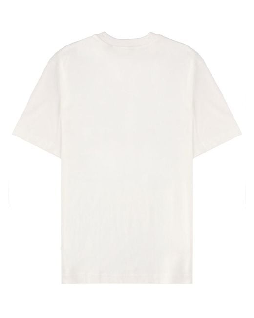 Burberry White T-Shirt Check Cotton T-Shirts for men