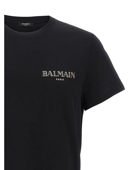 Balmain Black Organic Cotton T-Shirt for men