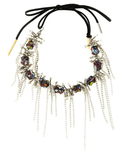 Dries Van Noten Metallic Glass Necklace