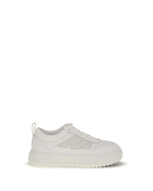 Moncler White Altive Sneakers Nubuck And Suede