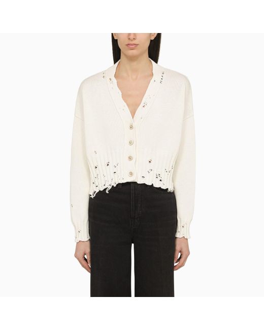 Marni Short Cardigan With White Cotton Wears