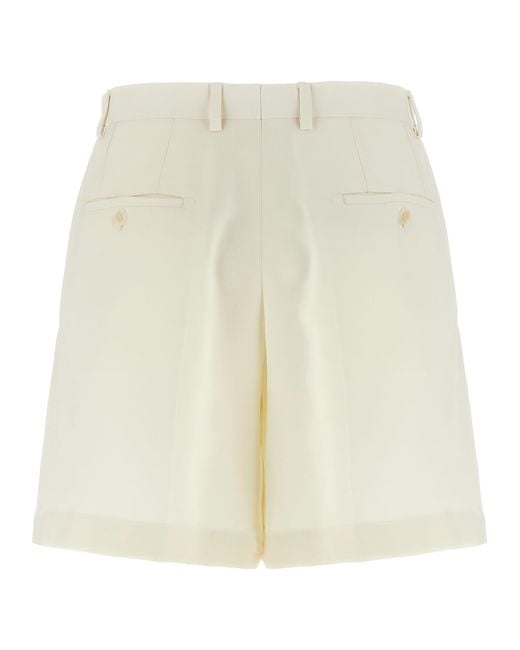 Brioni White Gaia Shorts Silk Bermuda