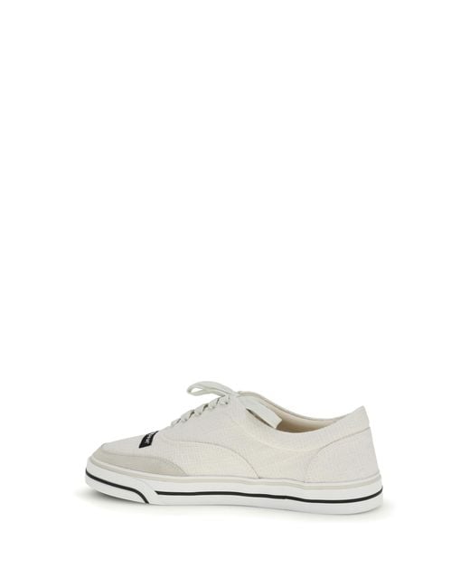 Dolce & Gabbana White Sneakers Sailing Linen Upper: Trainers for men
