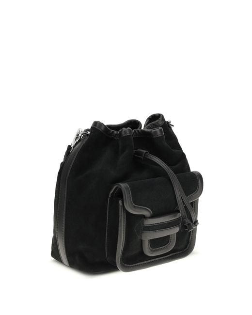 Pierre Hardy Black Alpha Bucket Bag Suede Calf Leather Bos Taurus