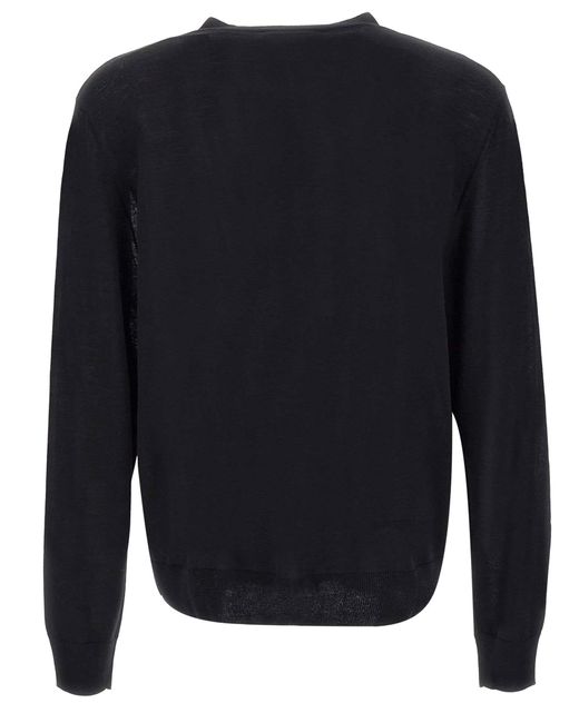 DSquared² Blue Crew-neck Wool Tricot Cardigan for men