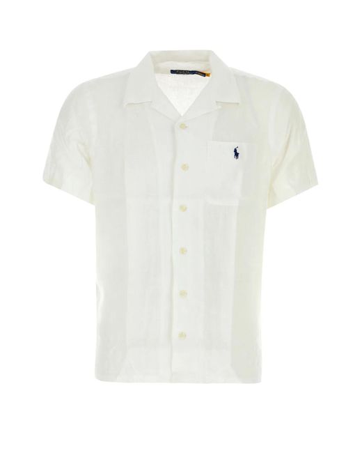 Ralph Lauren White Linen Shirt for men