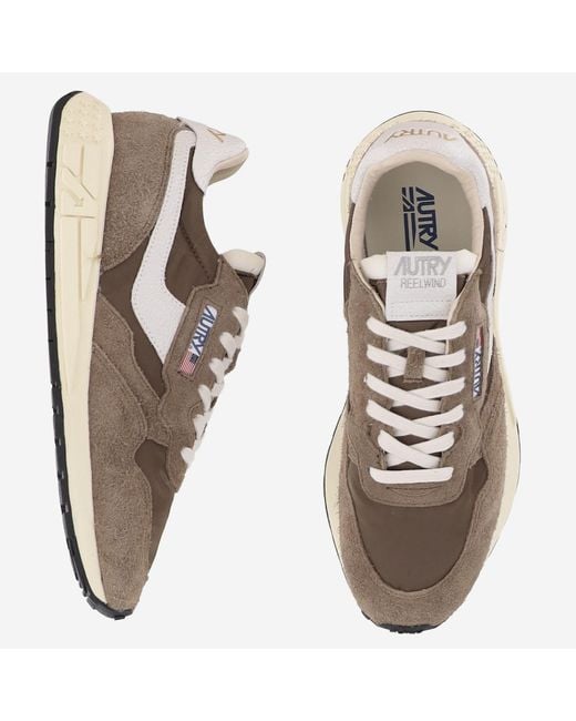 Autry Gray Low Sneakers Reelwind Leather Trainers for men
