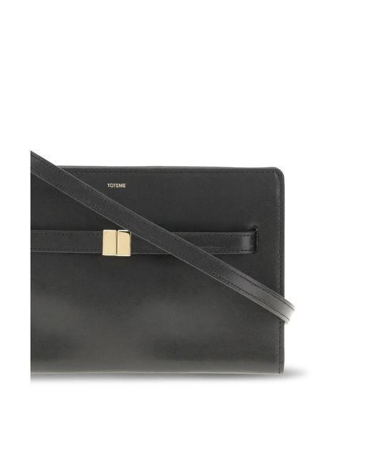 Totême Gray Belted Leather Crossbody Bag Cow Shoulder