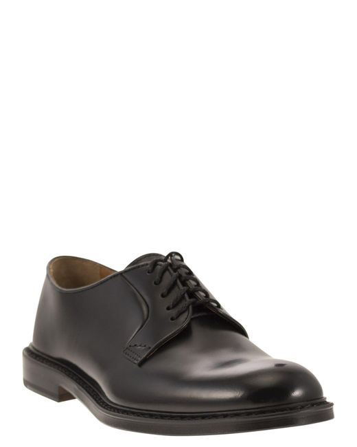 Doucal's Black Smooth Leather Derby for men
