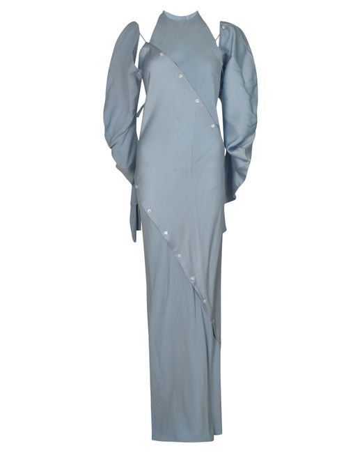 Setchu Blue Layered Asymmetric Long Dress