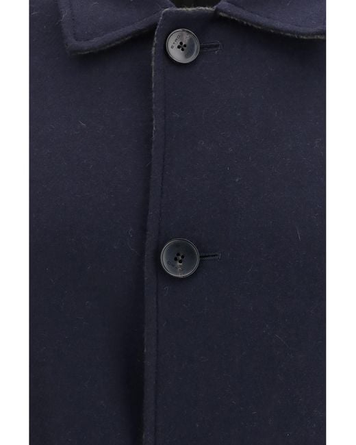 Etro Blue Soho Reversible Wool-Blend Coat for men